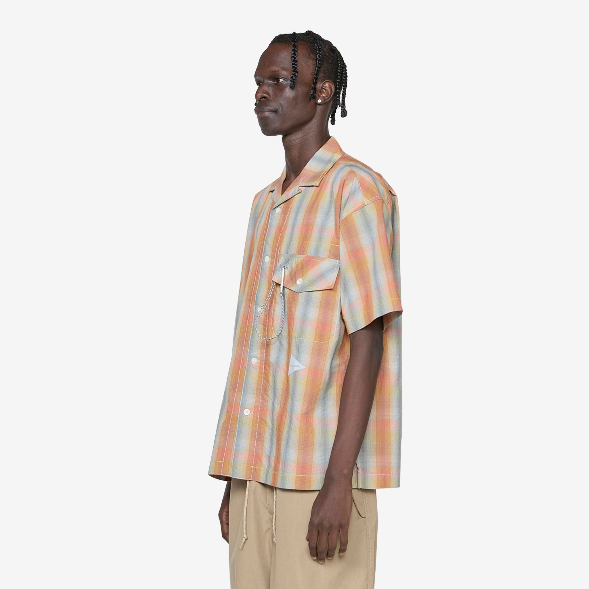 Breathable Quick-Dry Checkered Short Sleeve Shirt for Men - Comfortable Casual Summer Wear in Vibrant Orange | Perfect for Outdoor Activities, Travel & Beach Vacations