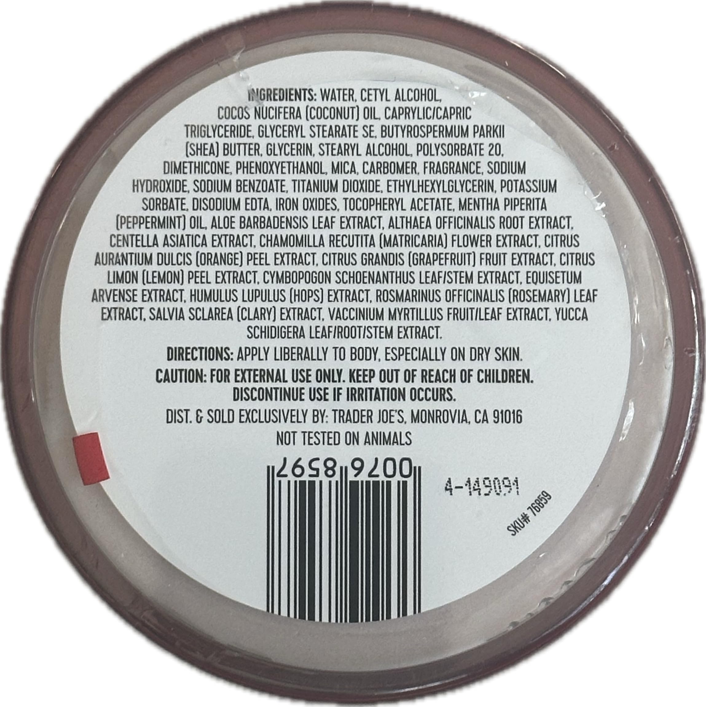 Trader Joe's Shimmering Candy Cane Body Butter & Scrub Gift Set - 8 oz Each - Moisturizing & Exfoliating Holiday Skincare Duo for Christmas Gifts & Winter Self-Care