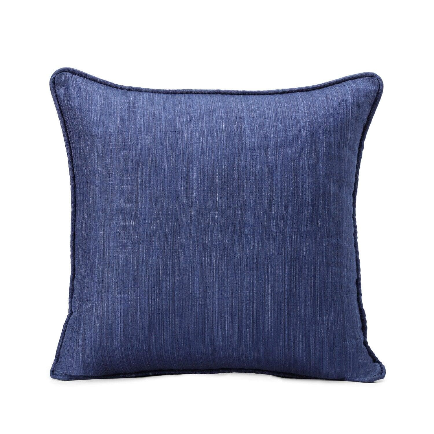 Prussian Blue Designer Shantung Faux Silk Cushion Covers (Set of 2) - Luxury Decorative Pillow Cases for Sofa, Bed & Home Decor