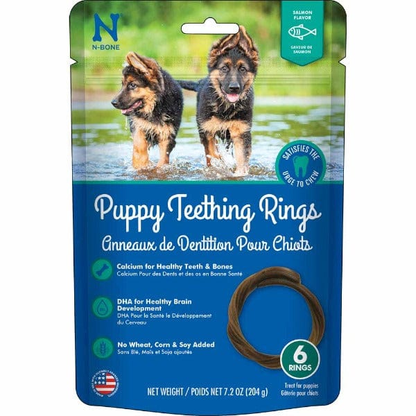 N Bone Puppy Teething Rings - Salmon Flavor Dog Chew Toys for Small & Medium Breed Puppies | Soothe Teething Pain & Promote Healthy Teeth | Great for Training, Playtime & Dental Care