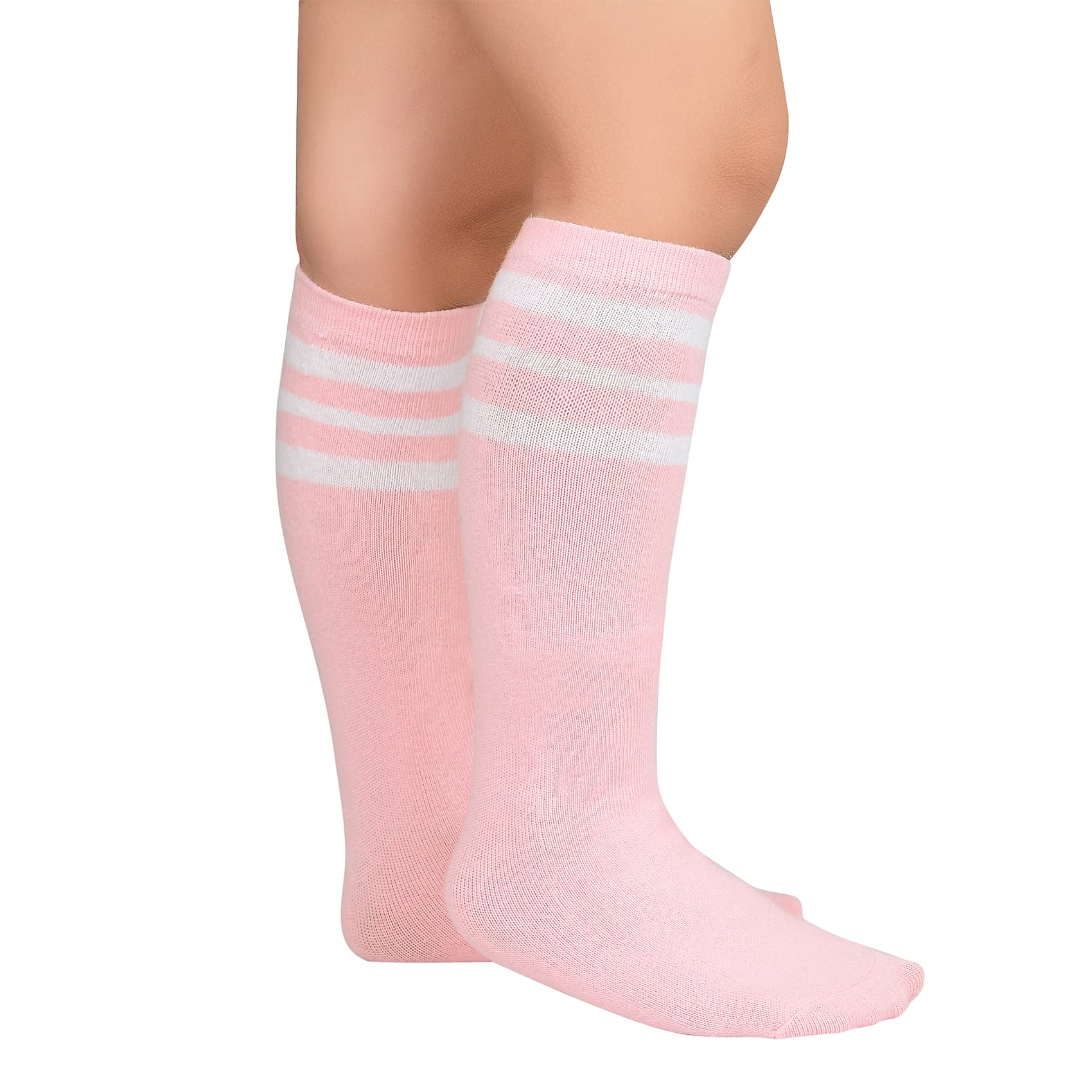 **Durio Toddler Soccer Socks - Striped Knee-High Cotton Sports Socks for Boys & Girls - Perfect for Soccer, Running & Playtime**