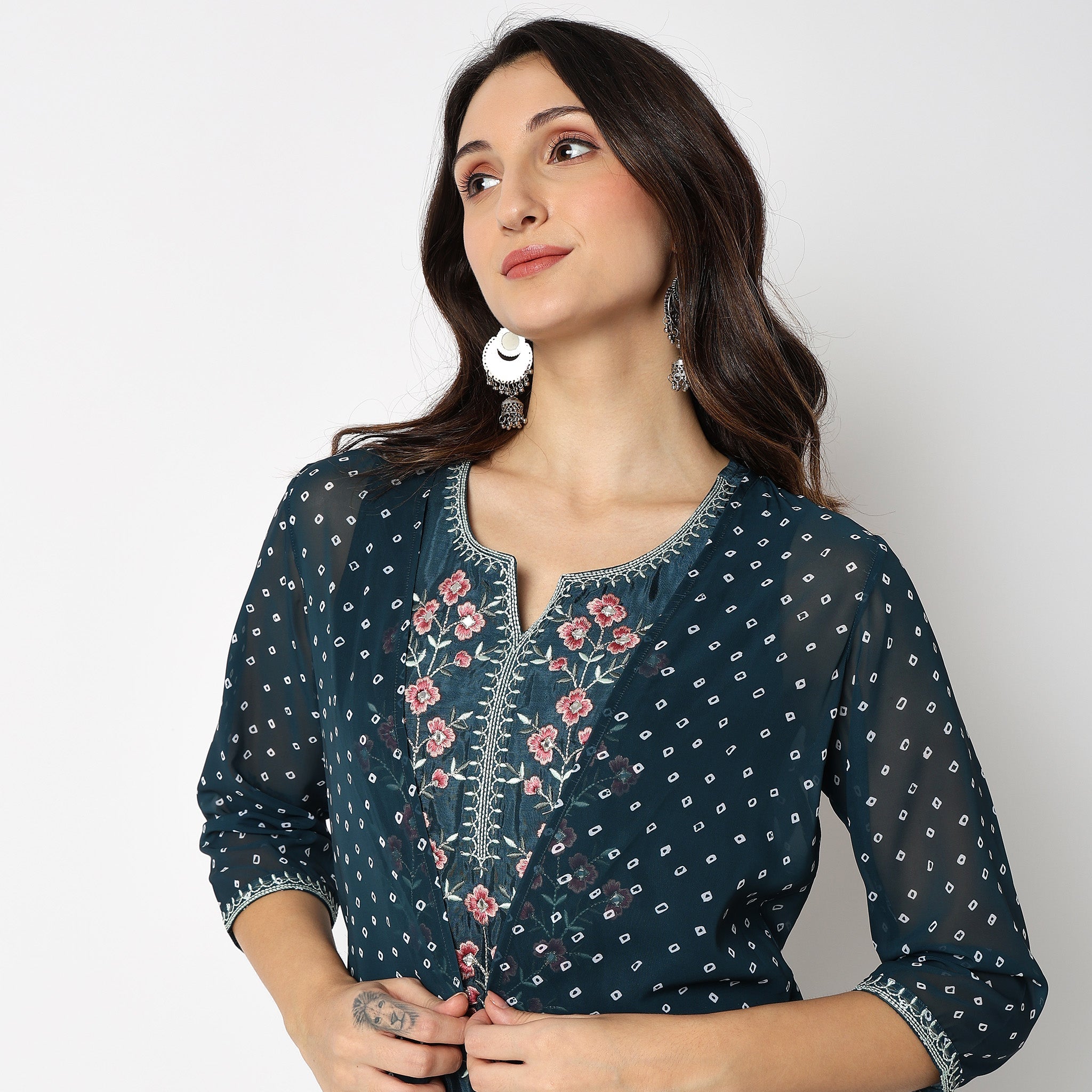 Flare Fit Embroidered Kurta for Women | Stylish Indian Ethnic Tunic Top | Perfect for Festivals, Weddings & Casual Wear