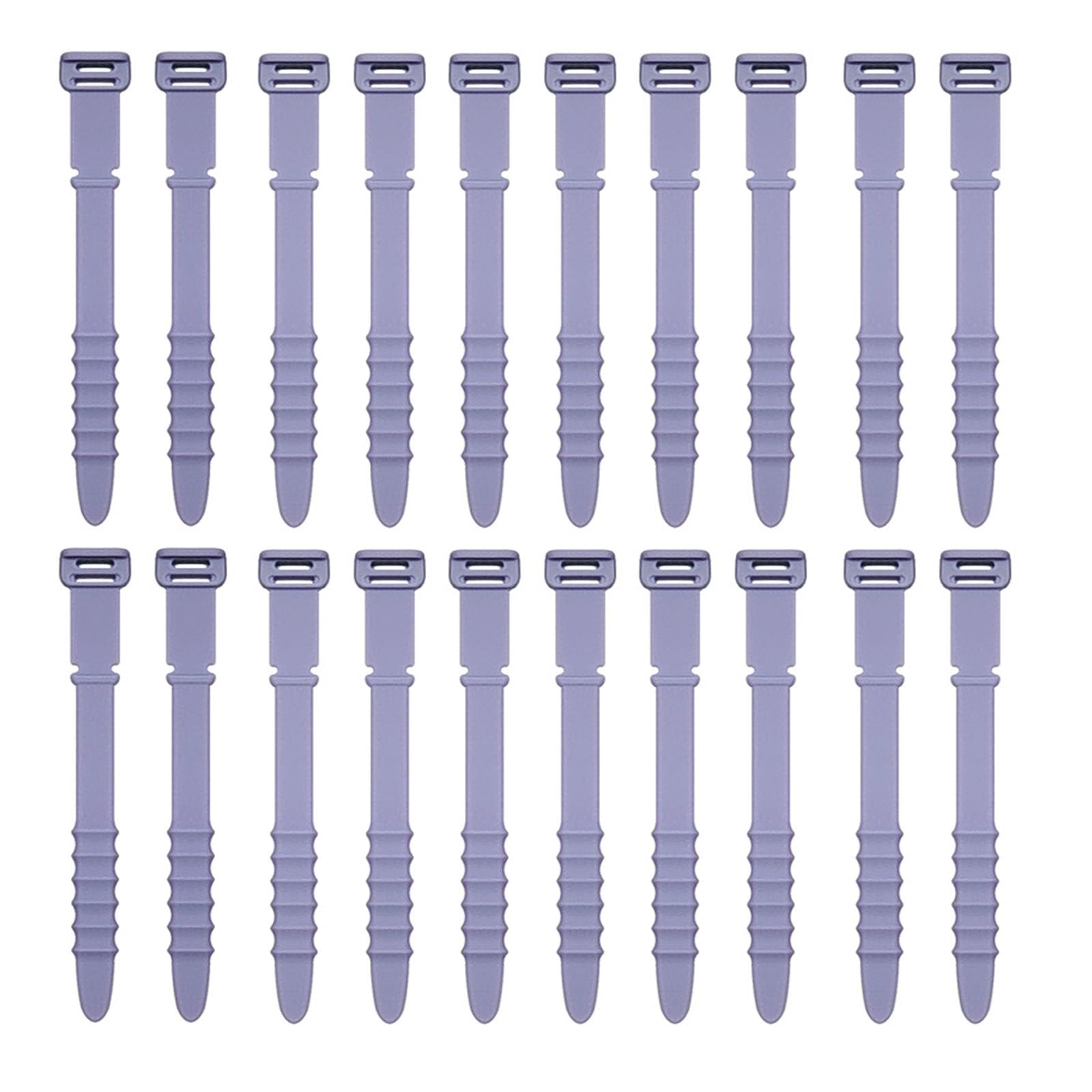 Reusable Silicone Zip Ties - 20 Pack 4.5 Inch Purple Elastic Cable Ties for Cord Management | Durable Wire Organizer for Home, Office, Travel & DIY Projects | Perfect for Electronics, Chargers, Headphones & Garden Tools