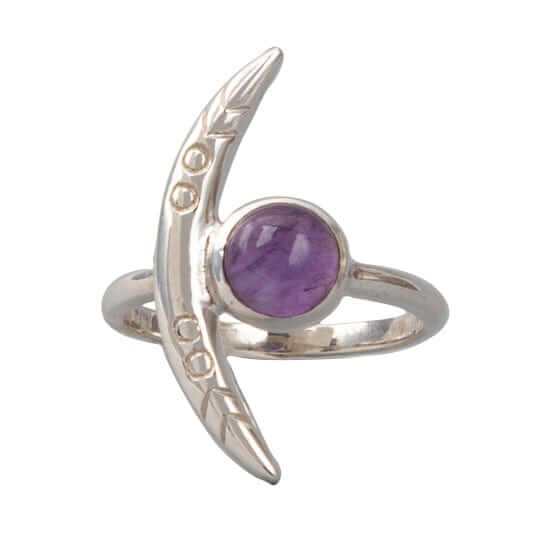 Amethyst La Luna Sterling Silver Ring for Women - Elegant Purple Gemstone Jewelry for Gifts, Wedding & Everyday Wear