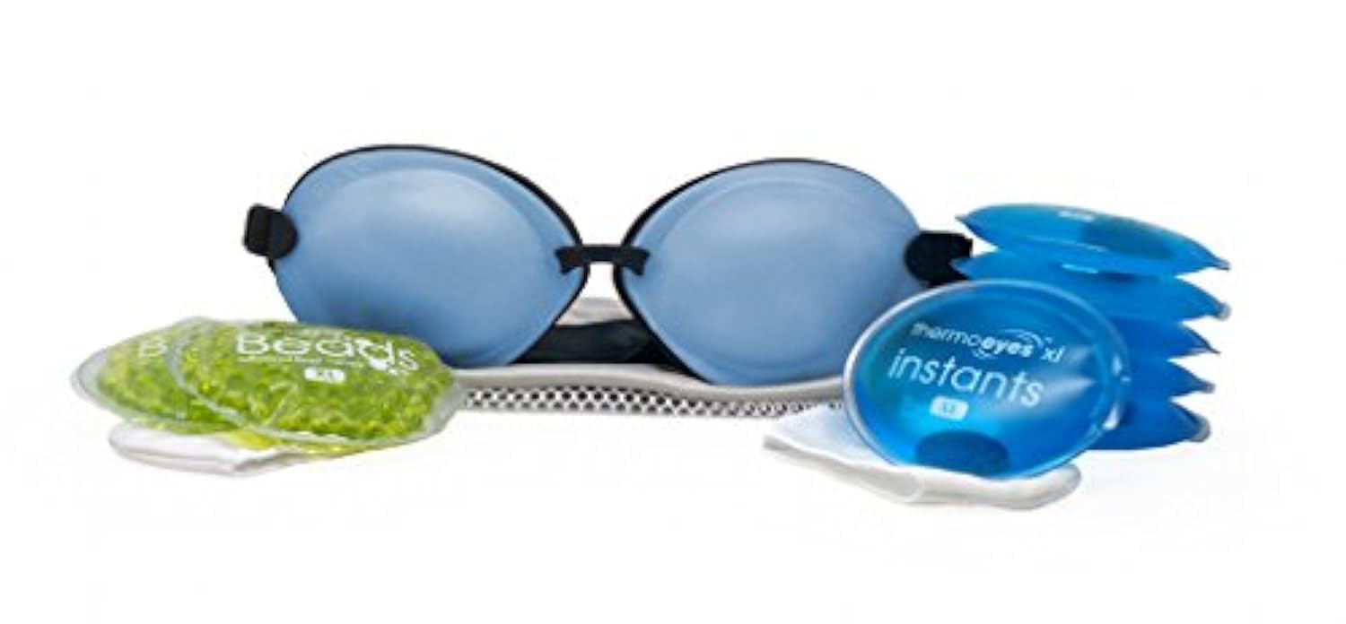 Eye Eco Tranquileyes XL Advanced Warm Compress - Dark Eye Mask for Dry & Irritated Eyes Relief | Soft Comfort Sleep Aid | Microwavable Beads & Self-Heating Instant Warmth - Blue | Perfect for Nighttime Relaxation, Travel & Stress Relief