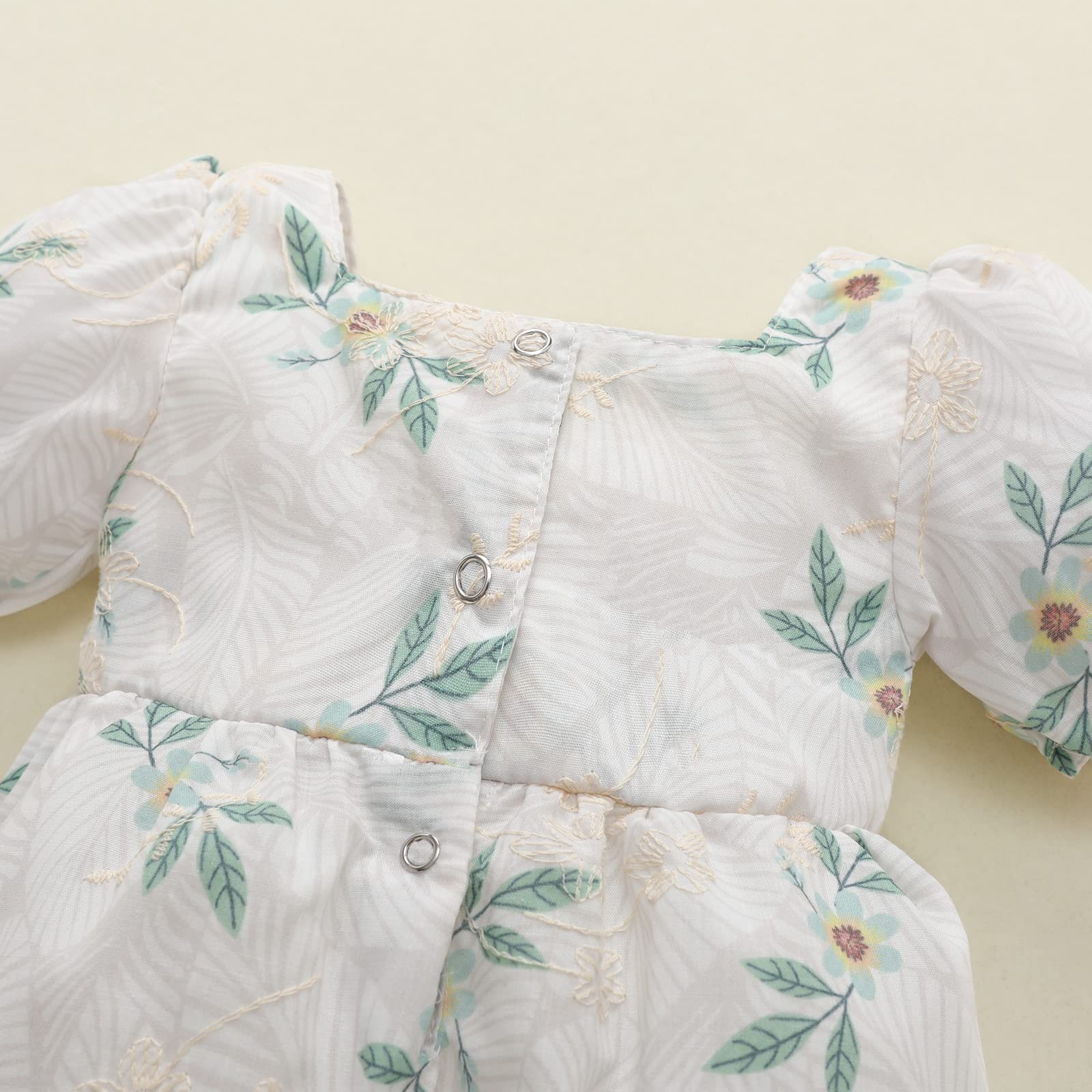 Tsnbre Newborn Baby Girl Romper - Daisy Print Short Sleeve Bodysuit Jumpsuit for Summer | Soft & Breathable Infant Outfit for Playtime, Photos & Special Occasions