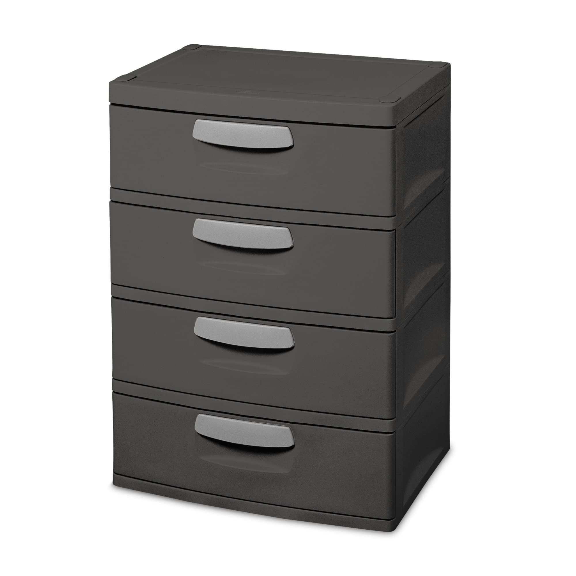 4-Drawer Plastic Storage Unit - Flat Gray | Compact Organizer for Home, Office & Closet Organization