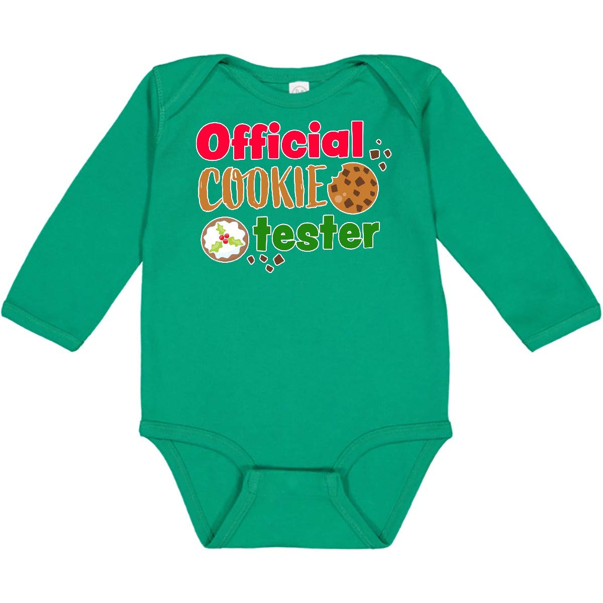 Inktastic Official Cookie Tester Christmas Cookies Long Sleeve Baby Bodysuit - Perfect for Holiday Photos, Family Gatherings & Festive Outfits