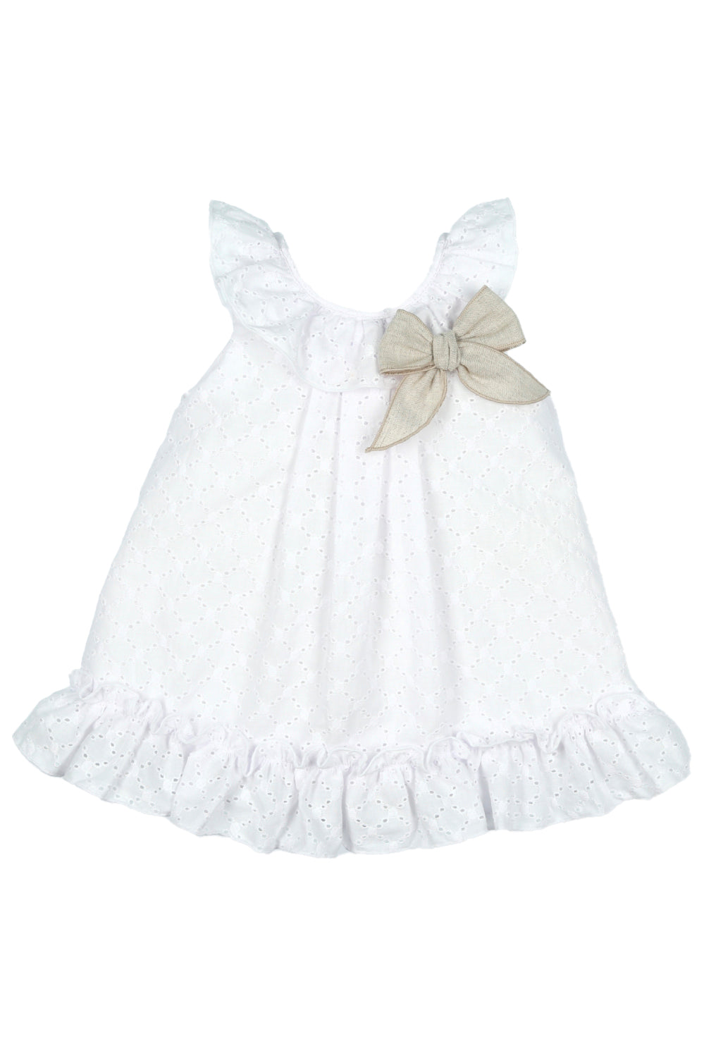 Georgia White Broderie Anglaise Dress - Elegant Floral Embroidery Summer Dress for Women | Perfect for Beach Vacations, Garden Parties & Brunch Dates