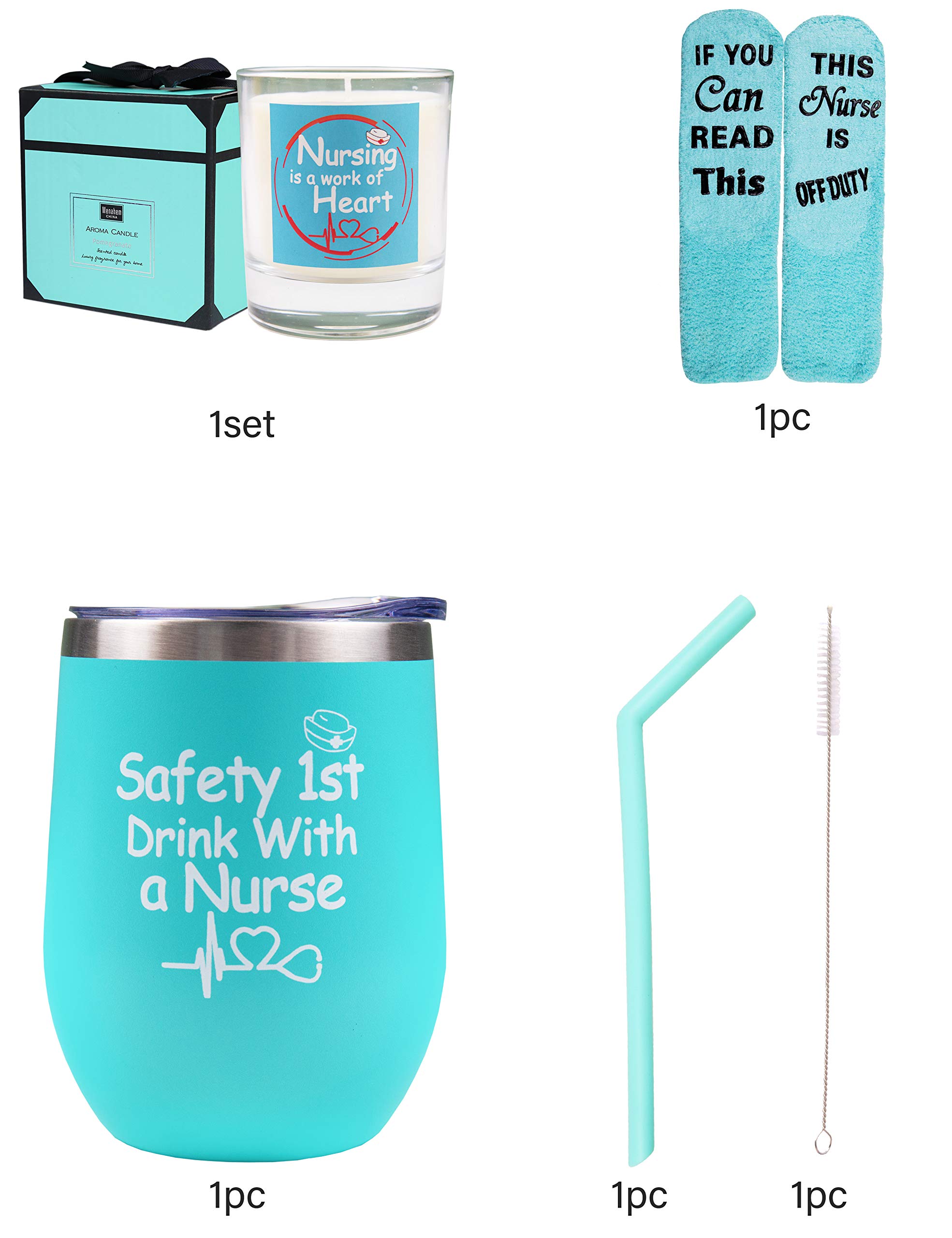 Best Nurse Gifts for Women - Insulated Tumbler & Coffee Mug - Perfect for Graduation, Christmas & Appreciation - Safety First Drink With a Nurse - Ideal for Hospital Shifts, Night Duty & Nursing Students