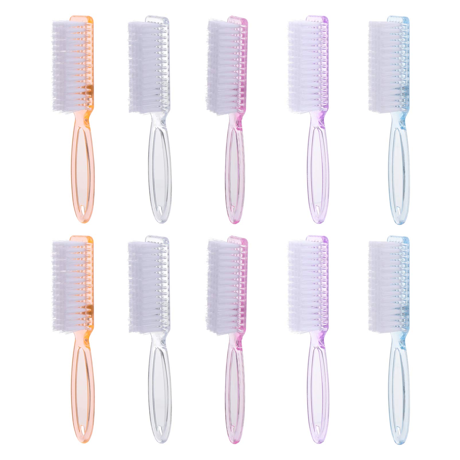 HEALLILY 10 Pack Nail Brush Set - Durable Handle Grip Scrub Brushes for Hands, Fingernails & Toes - Perfect for Pedicure, Manicure & Foot Care - Ideal for Home, Salon & Travel Use
