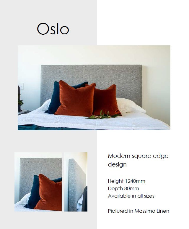 Oslo Headboard - Modern Upholstered Bed Frame Headboard for Queen & King Size Beds | Perfect for Bedroom Decor & Home Staging