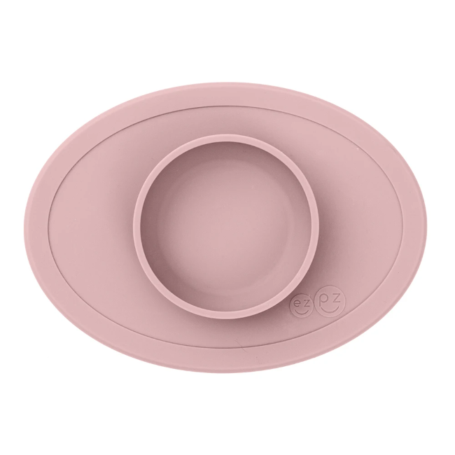 ezpz Tiny Bowl - Blush Pink Silicone Baby Feeding Bowl | Perfect for Toddler Meals, Snacks & Travel | BPA-Free, Non-Slip & Dishwasher Safe