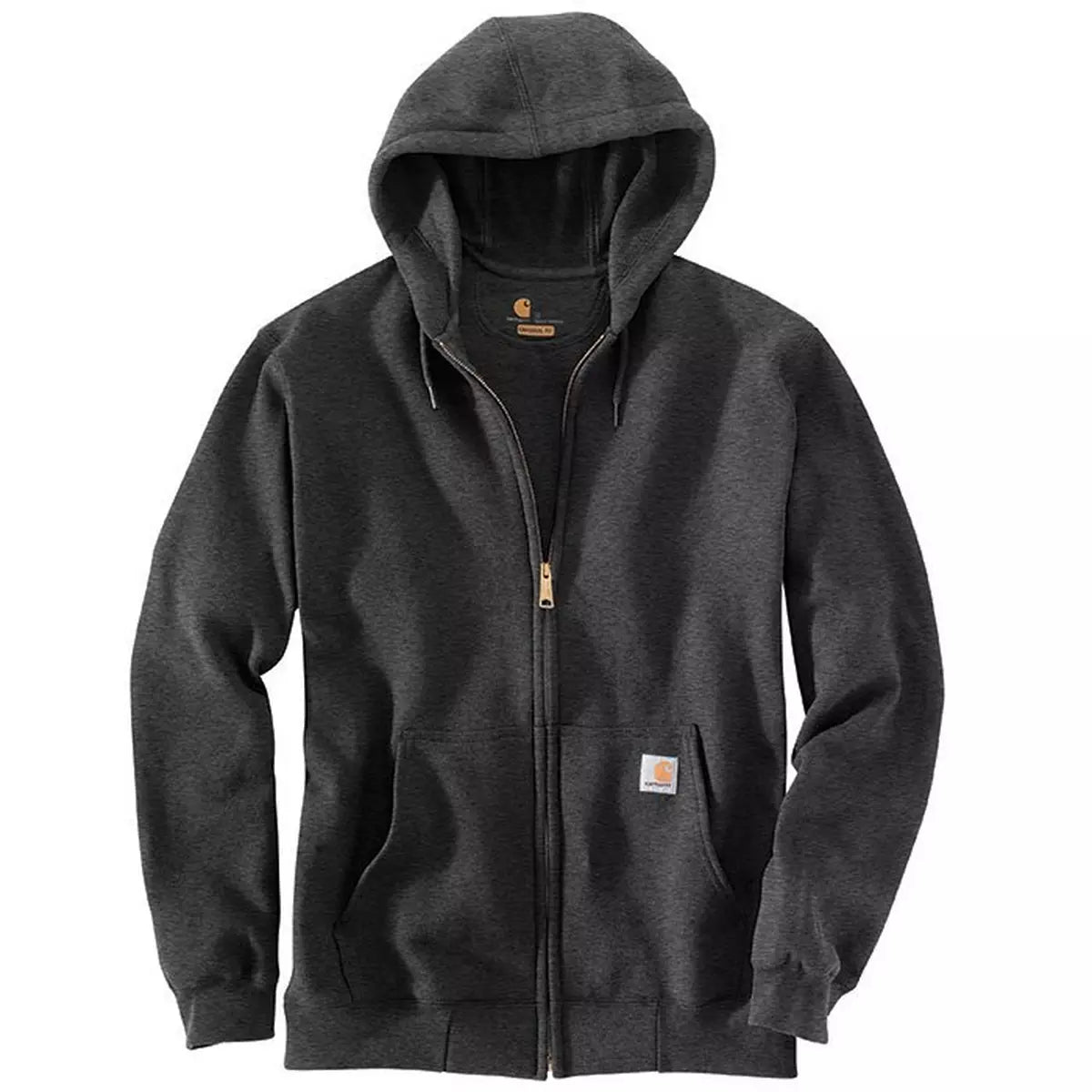 Carhartt Men's Loose Fit Full Zip Hooded Sweatshirt | Heavyweight Fleece Pullover | Charcoal Gray | Workwear & Outdoor Activities