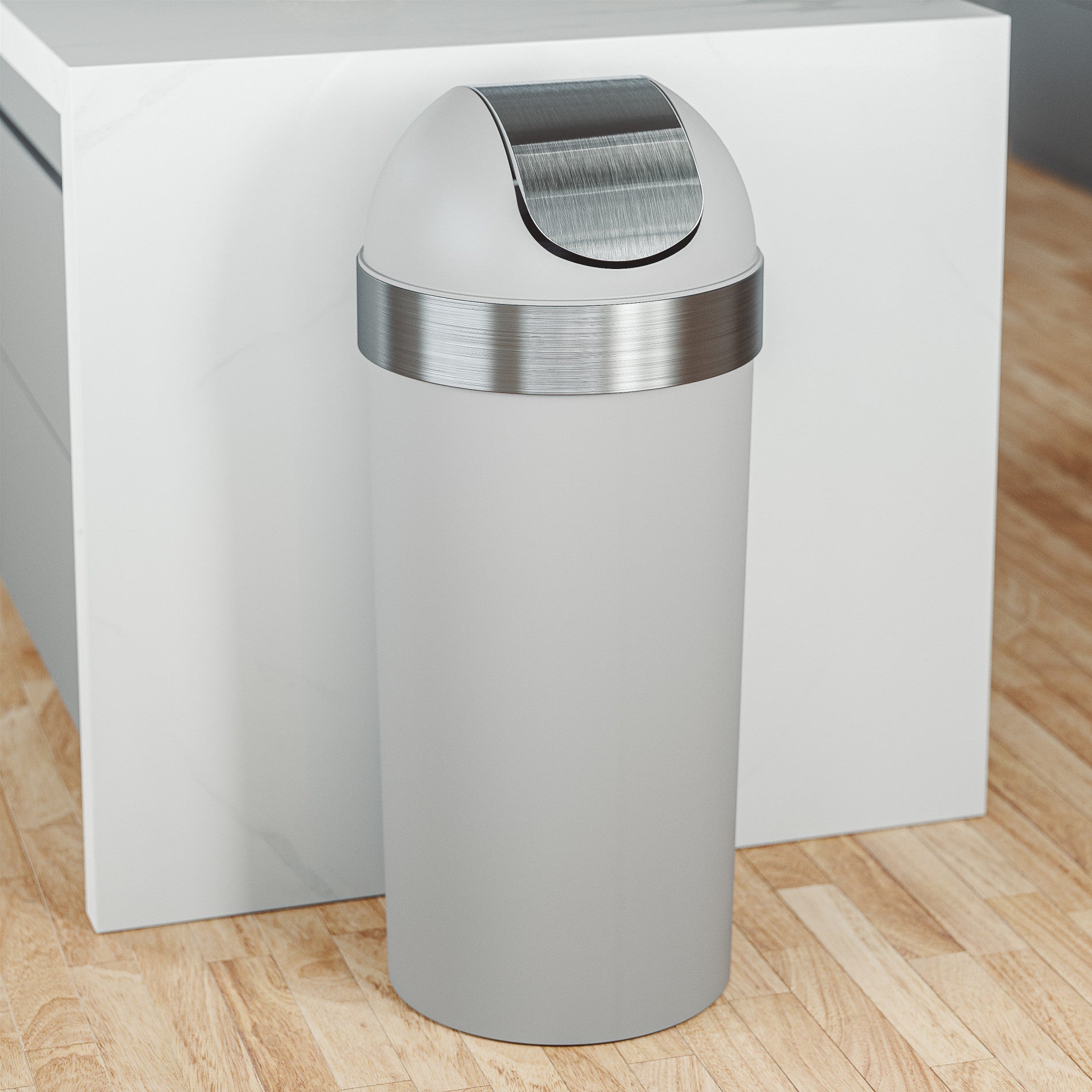Stainless Steel Venti Trash Can with Lid - 13 Gallon Kitchen Garbage Bin for Home, Office & Outdoor Use - Odor Control & Hands-Free Operation