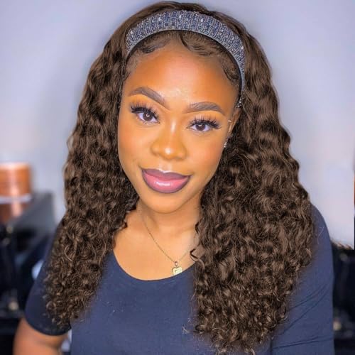 Chocolate Brown Headband Wig
