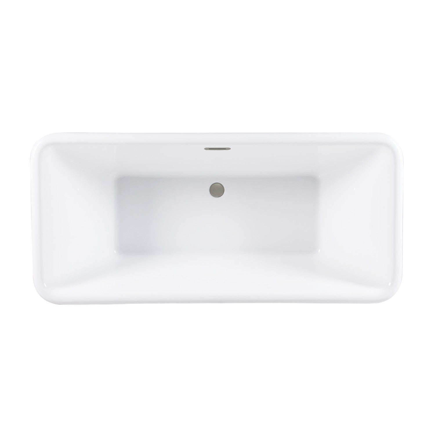 Aqua Eden 71 Inch Acrylic Oval Rectangular Double Ended Pedestal Bathtub - Glossy White with Brushed Nickel Drain (No Faucet Drillings) | Freestanding Soaking Tub for Luxury Bathroom & Spa Relaxation