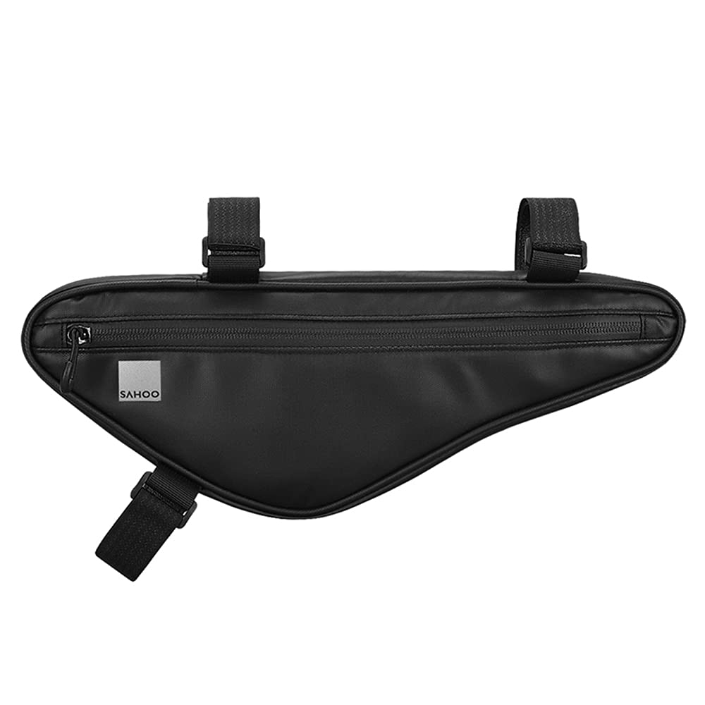**Large Capacity Bike Pack - Waterproof MTB Road Bike Triangle Bag for Cycling, Hiking & Commuting - Durable & Lightweight Black Bicycle Storage Accessory**