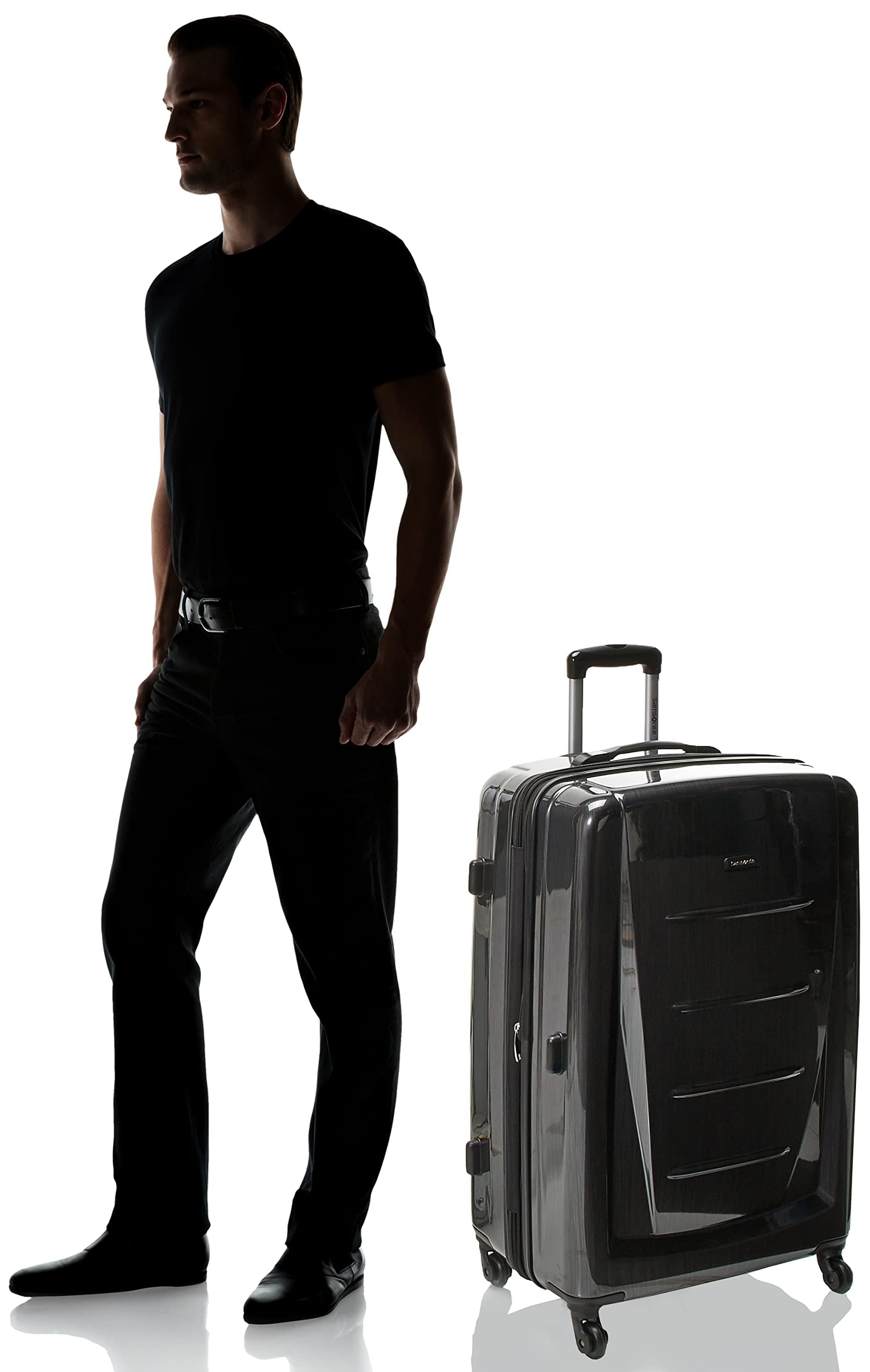 Samsonite Winfield 2 Hardside Expandable Luggage with 360° Spinner Wheels, 28-Inch Checked Large Suitcase, Brushed Anthracite - Perfect for International Travel, Business Trips & Family Vacations
