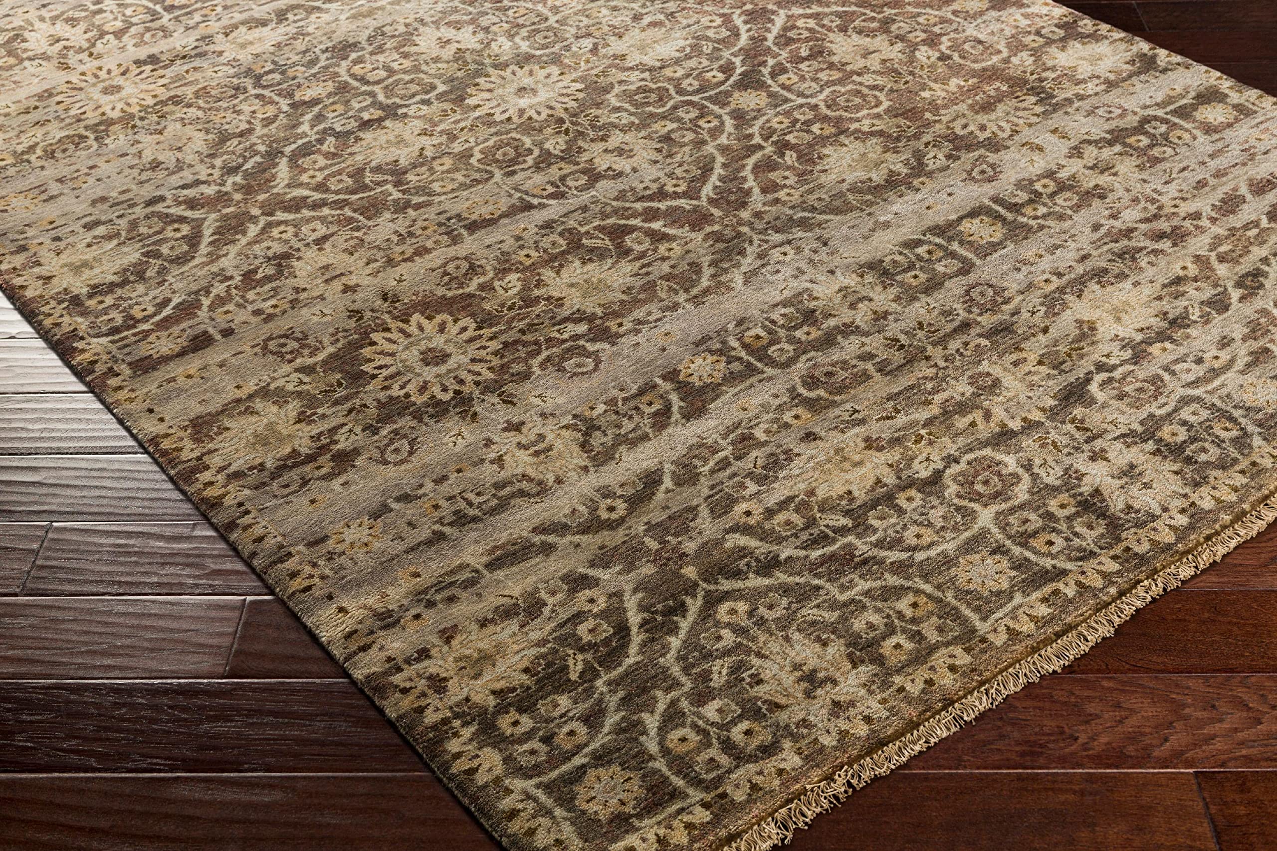 Premium Wool Area Rug 2x3 Feet - Mark&Day Ravenna Traditional Dark Brown Carpet for Living Room, Bedroom, Kitchen | Soft & Durable Floor Mat for Home Decor, Office, Entryway (2' x 3')