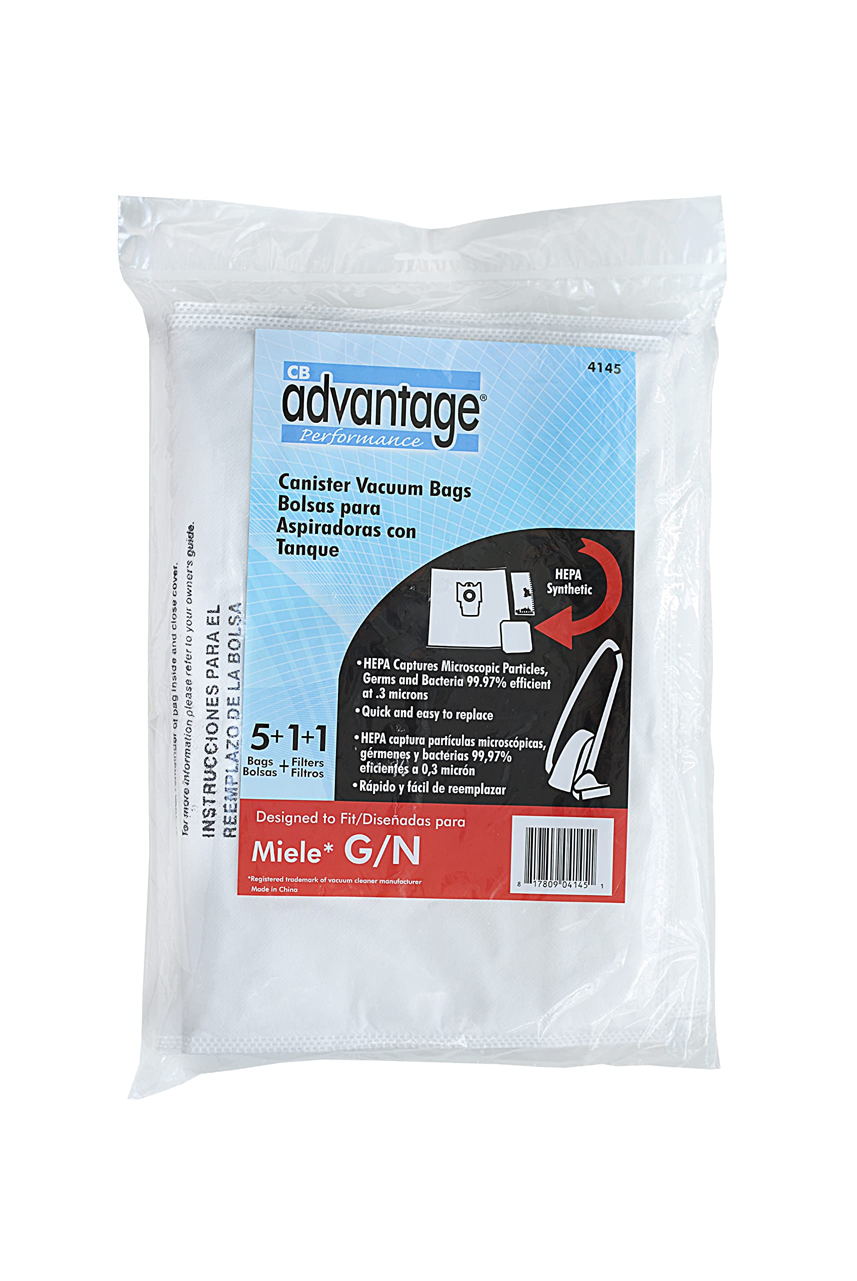 Miele G/N HEPA Replacement Vacuum Bags & Filters - 5 Bags + 2 Filters - Compatible with Miele Vacuum Cleaners - Ideal for Allergy Sufferers & Pet Owners - Dust-Free Home Cleaning Solution