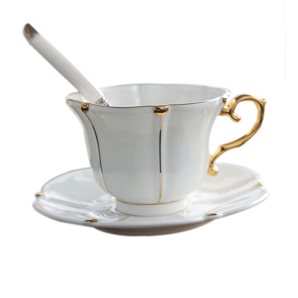 Premium Bloomsbury Tea Cups and Saucers Set - Elegant Floral Porcelain Tea Set for Afternoon Tea, Bridal Shower, and Gift Giving