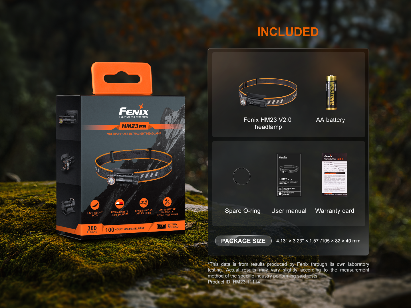 Fenix HM23 V2.0 Lightweight Detachable AA Headlamp - Rechargeable LED Headlight for Camping, Hiking & Outdoor Adventures
