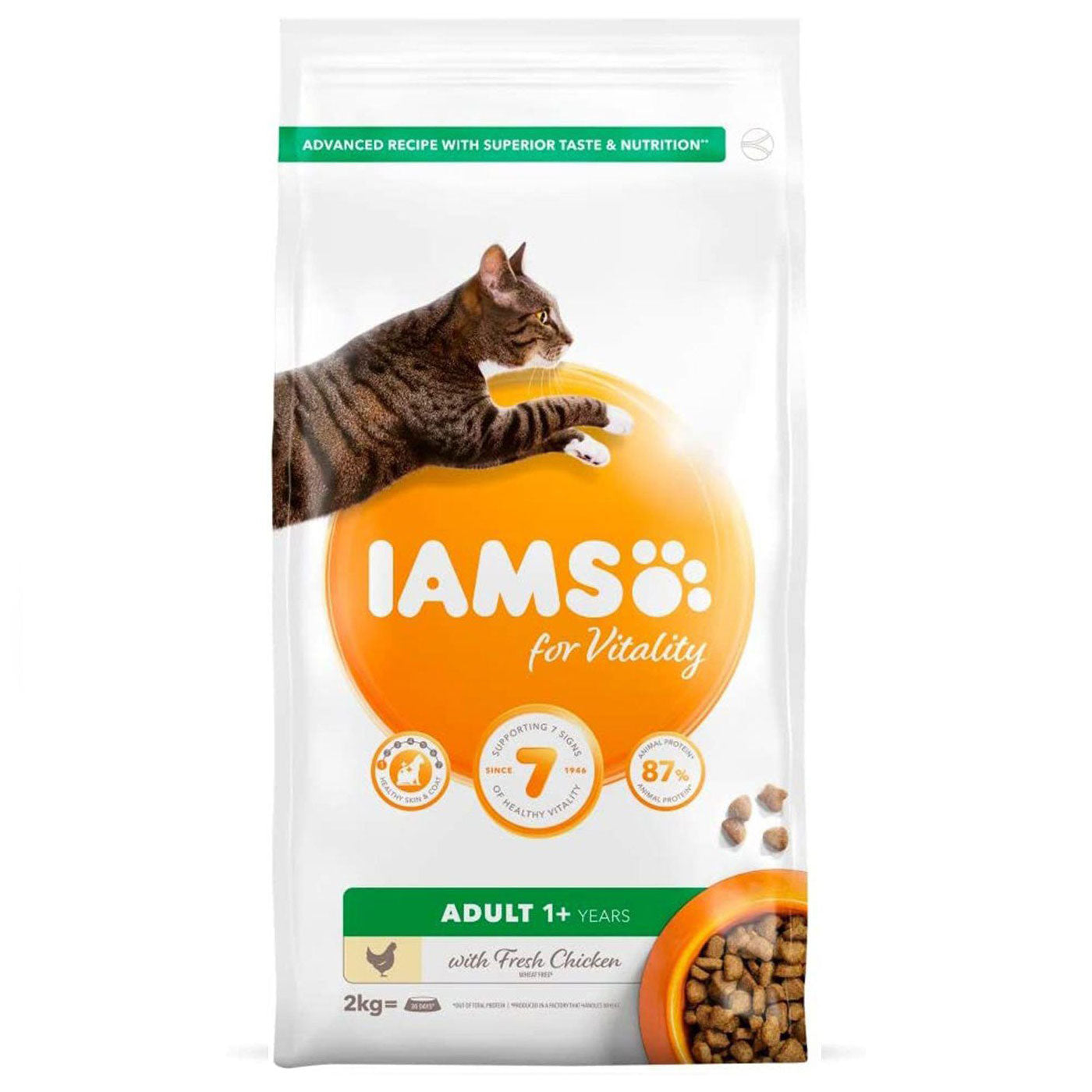 IAMS Vitality Adult Dry Cat Food with Real Chicken - High Protein for Healthy Growth & Energy - Perfect for Indoor & Outdoor Cats