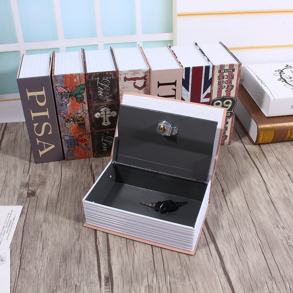 Portable Hidden Book Safe Box with Key Lock - Secure Storage for Jewelry, Passport, Money & Valuables - 7.09 x 4.53 x 2.17 inches - Perfect for Home, Travel & Secret Security