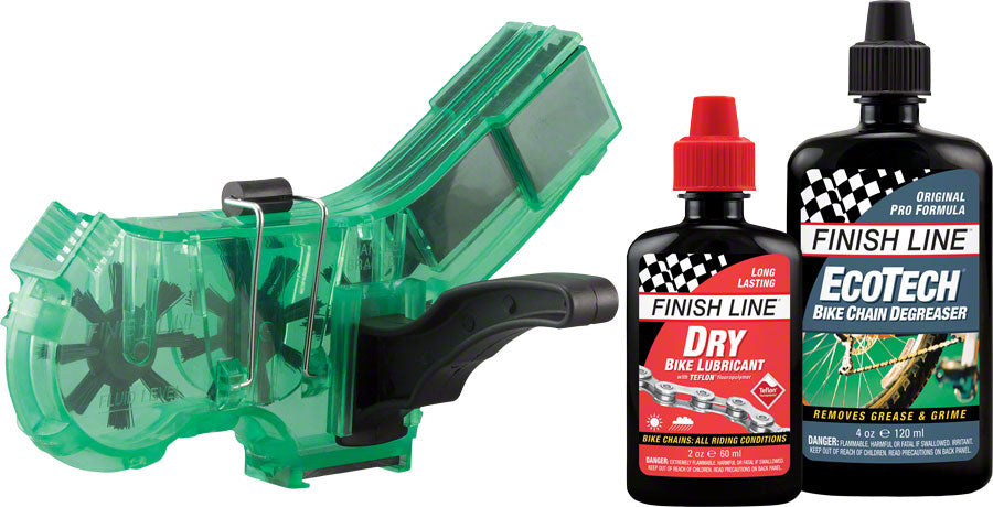 Finish Line Pro Chain Cleaner Kit - 2oz DRY Chain Lubricant & 4oz EcoTech Degreaser for Bike Maintenance - Perfect for Road Bikes, Mountain Bikes & Cycling Enthusiasts