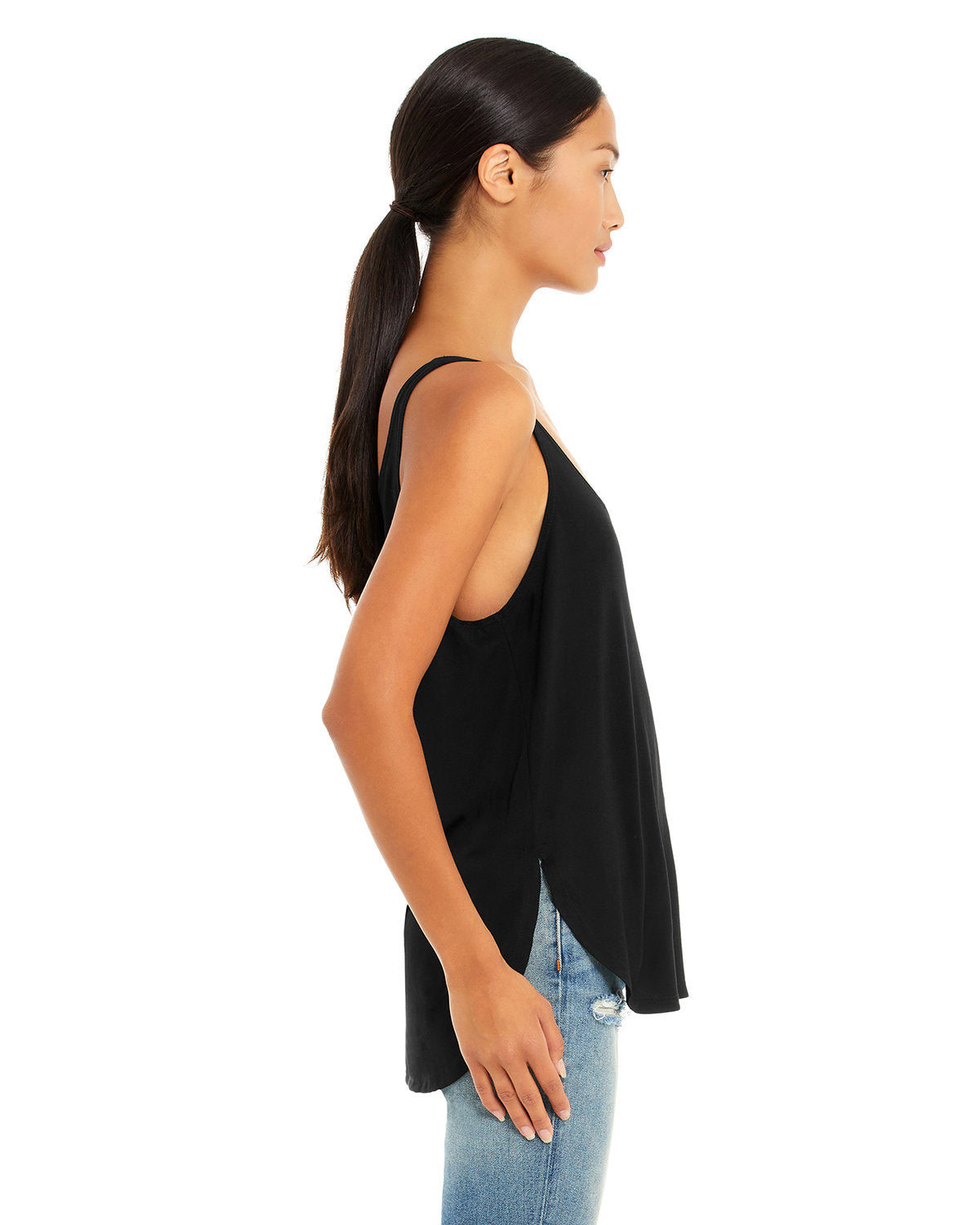 Bella + Canvas B8802 Women's Flowy Side Slit Tank Top - Soft & Comfortable Casual Wear for Summer, Yoga, and Beach Outfits