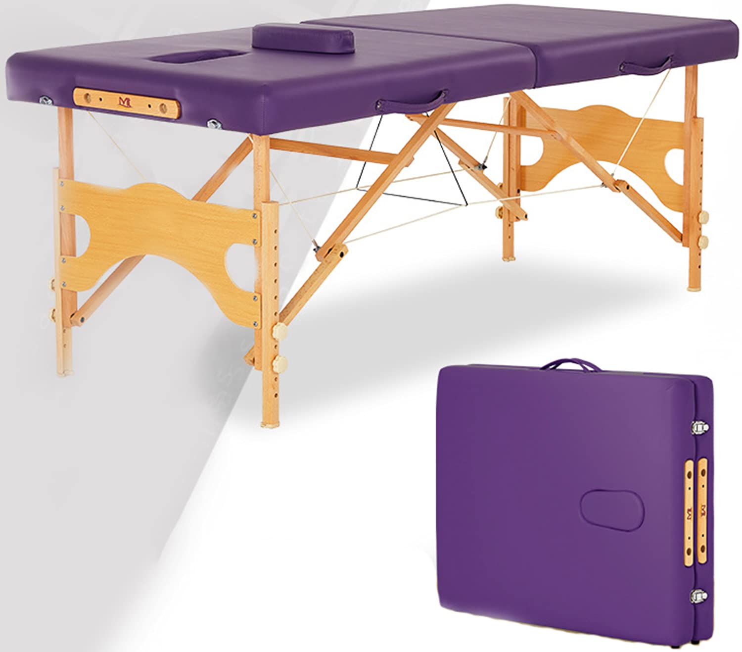 Tayer Portable Folding Massage Table - Adjustable Height 2-Fold Spa Massage Bed with Carrying Bag - Perfect for Home Massage, Beauty Treatments & Acupuncture Therapy