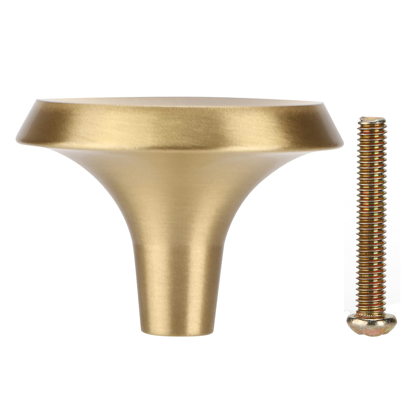 Zerodis Brass Round Knobs - Vintage Cabinet Hardware Drawer Pulls & Door Handles (Set of 10) - Durable Kitchen Cupboard Knobs for Cabinet Replacement, Dresser, Wardrobe & Furniture Upgrade - Perfect for Home Renovation & DIY Projects