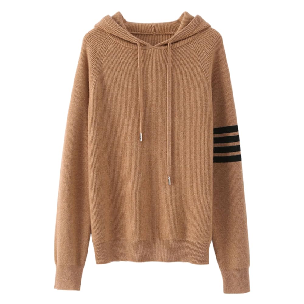Premium Women's Long Sleeve Hoodie - Soft Cashmere & Wool Blend Pullover Sweater for Winter Warmth | Cozy Lounge Wear & Outdoor Activities