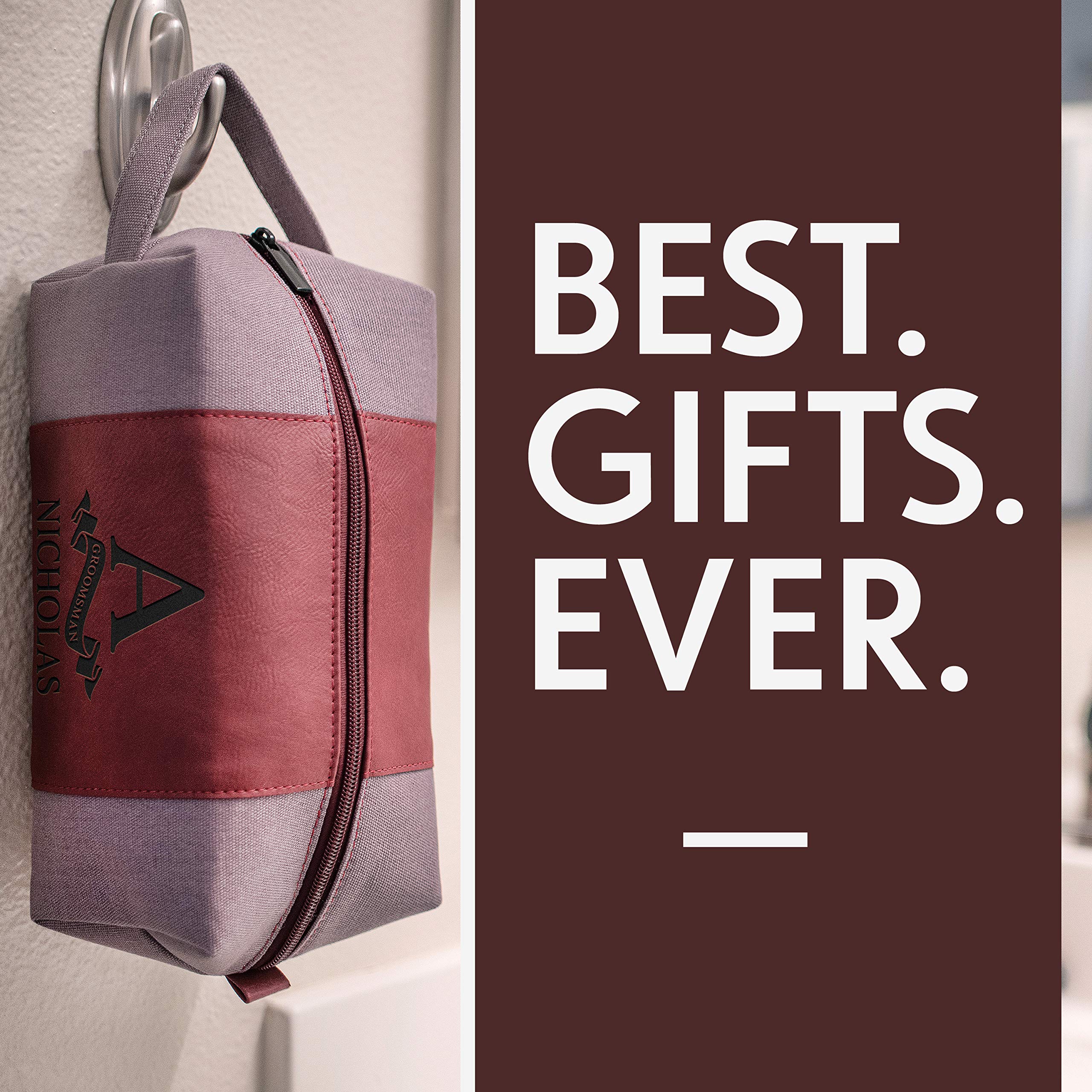 Personalized Groomsmen Gifts - Custom Engraved Men's Toiletry Bag for Wedding Party, Best Man & Bridesmaid - Perfect Bachelor Party, Honeymoon & Travel Essentials