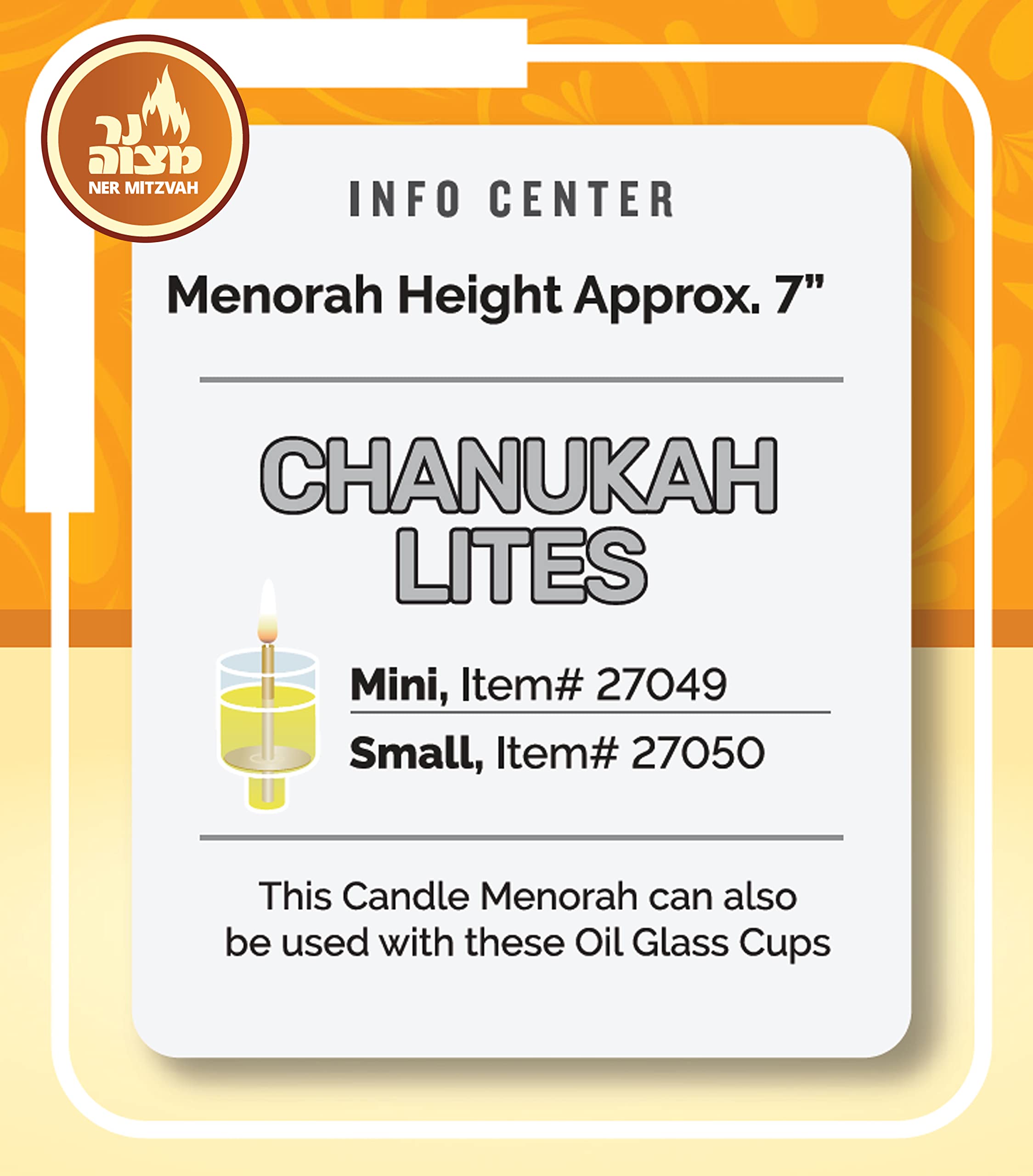 Silver Plated Hanukkah Menorah with Curved Branches - Holds Standard Hanukkah Candles (7.25