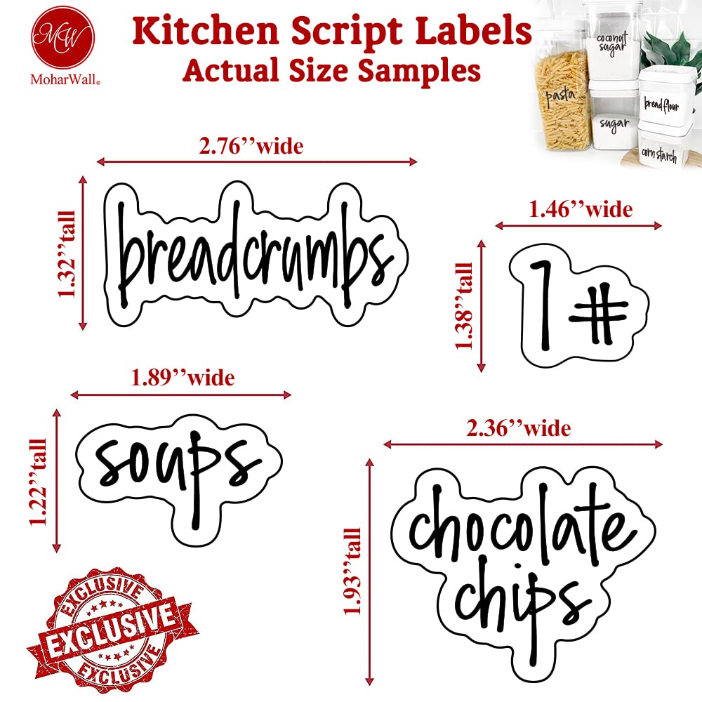 Kitchen Labels for Containers - 120 Pcs Waterproof Food Organization Stickers with Numbers for Canisters, Jars & Seasoning | Perfect for Pantry Organization, Meal Prep & Home Edit