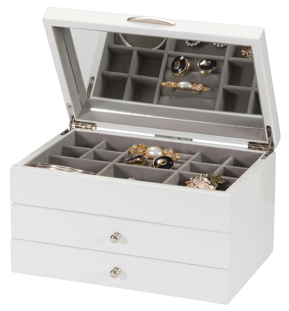 Jayne White Collection Jewelry Case - Elegant Travel Jewelry Organizer for Women | Perfect for Necklaces, Rings & Earrings | Compact & Stylish Storage for Home & Travel