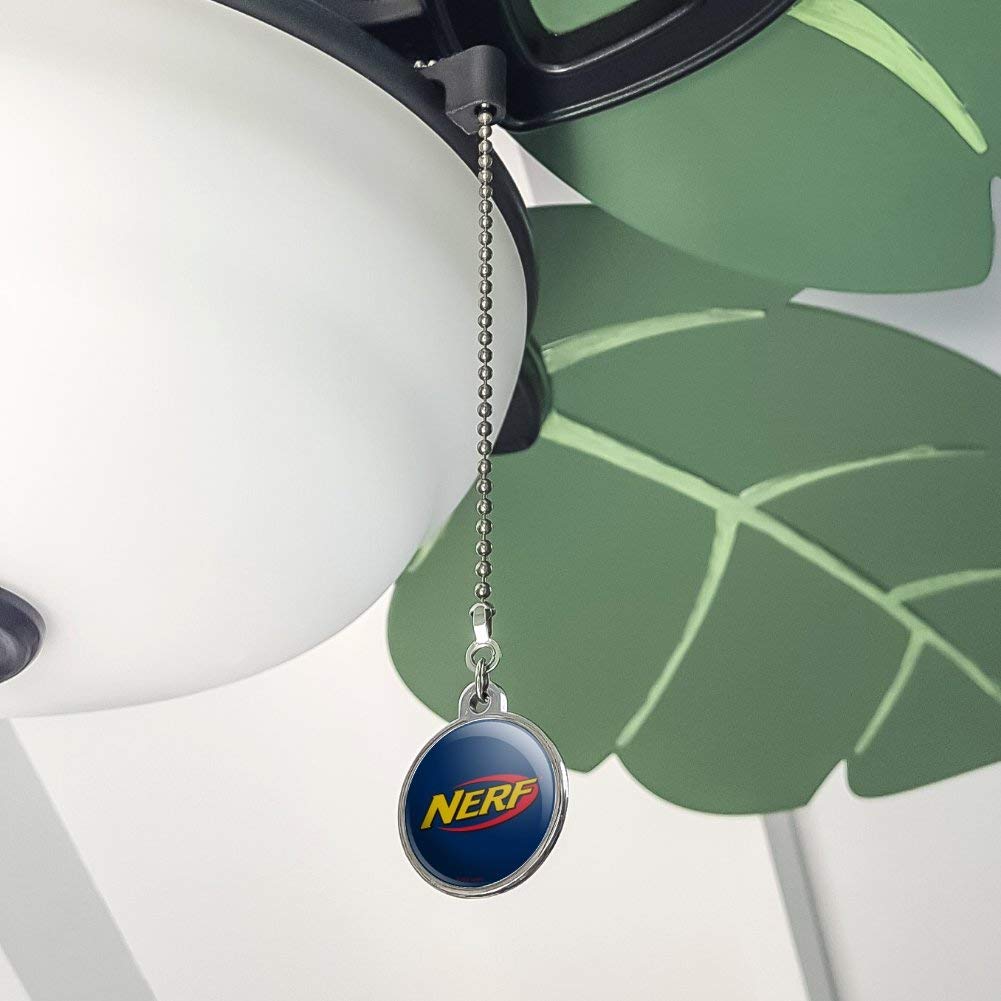 Nerf Logo Ceiling Fan Light Pull Chain - Decorative Novelty Fan Accessory for Game Rooms & Kids Bedrooms
