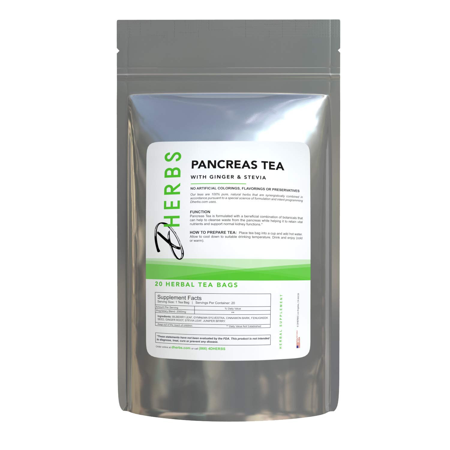 Organic Herbal Pancreas Cleanse Tea with Juniper, Fenugreek & Gymnema - 20 Tea Bags for Blood Sugar Support & Detox - Perfect for Daily Wellness & After-Meal Digestion