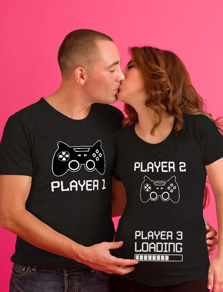 Funny Gamer Maternity Shirt - Pregnancy Announcement Tee for Mom & Dad - Matching Couple Gaming T-Shirts - Perfect for Gender Reveal & Baby Shower Gifts