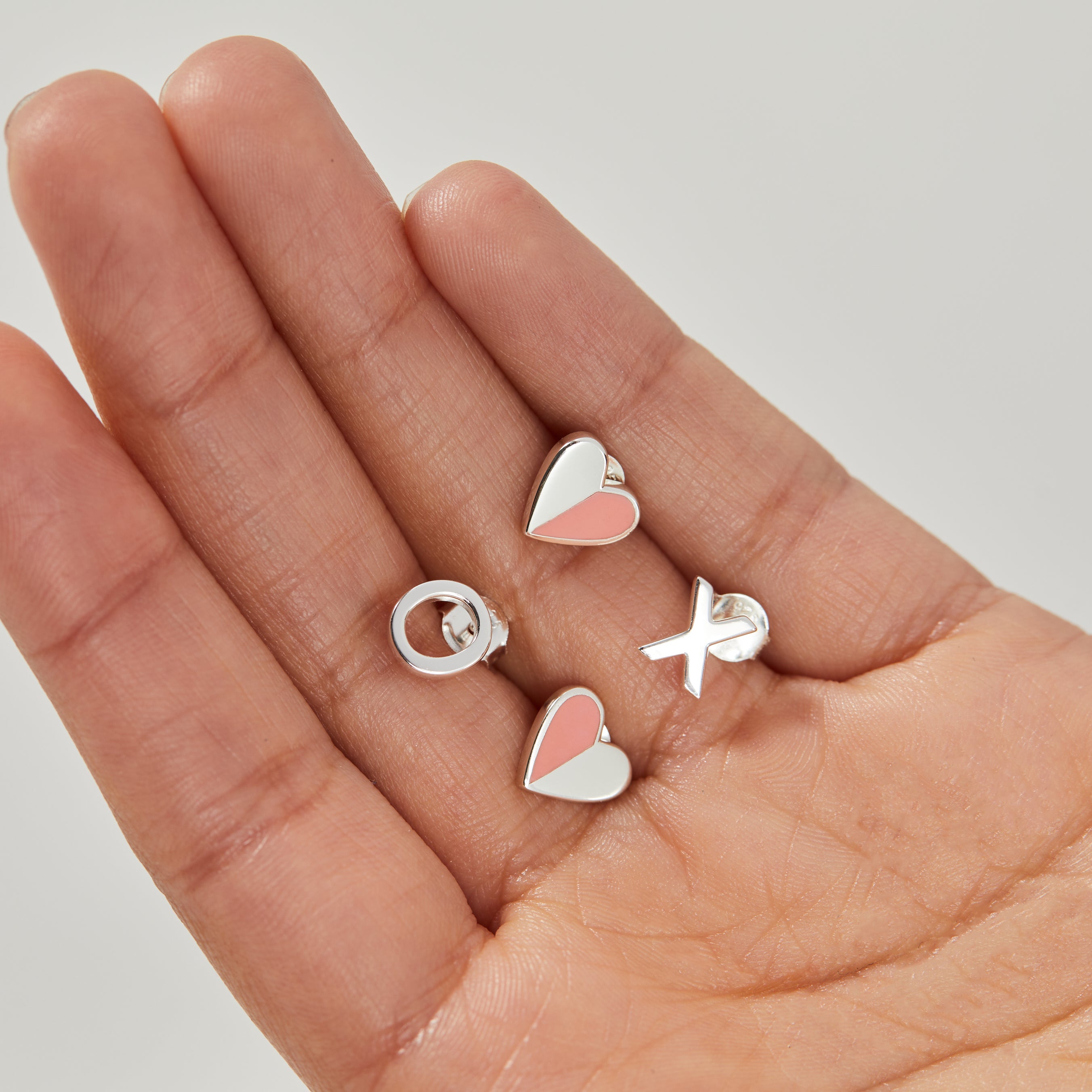 Heart 'XO' Stud Earrings Set of 2 - Valentine's Day Gifts, Anniversary Jewelry for Women - Perfect for Date Night & Romantic Occasions