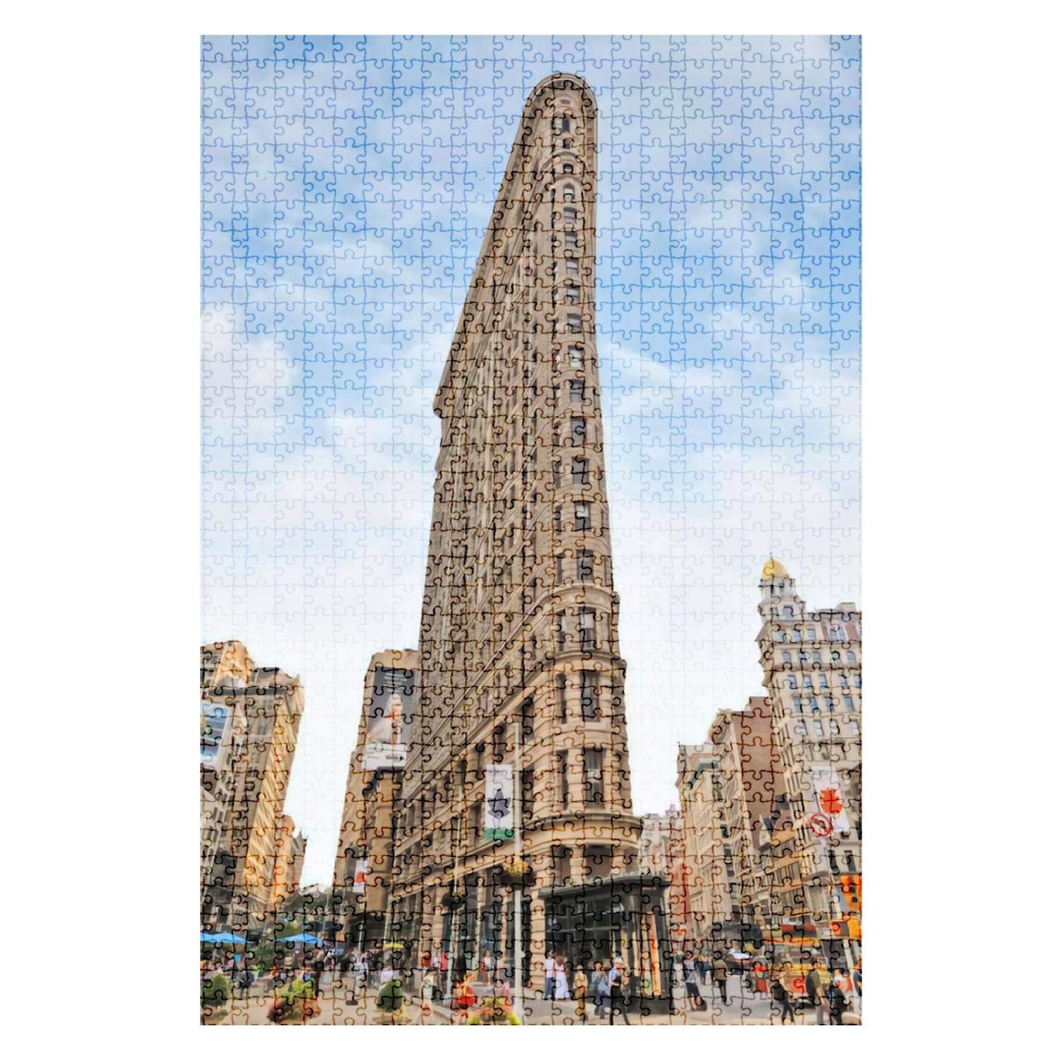 1000-Piece Wooden Jigsaw Puzzle - Flatiron Building New York City Skyline | Challenging Adult Puzzle for Home Decor & DIY Educational Game | Perfect Gift for Adults & Kids | Fun Family Activity & Stress Relief