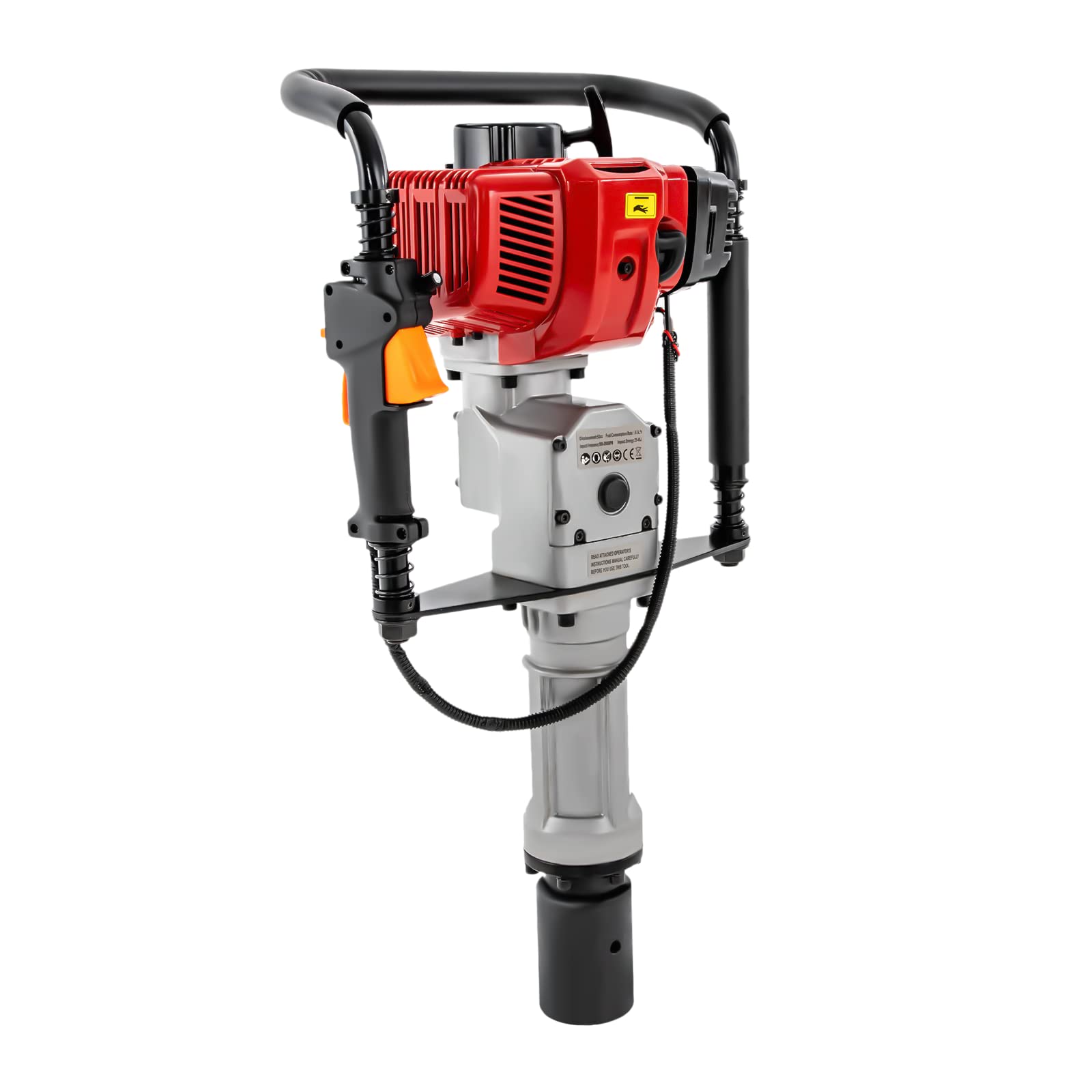 52CC 2-Stroke Gas Powered Post Pile Driver - Lightweight Handheld Gasoline Fence Post Driver for Farm, Ranch & Construction - Perfect for Installing T-Posts, Fencing & Landscaping Projects