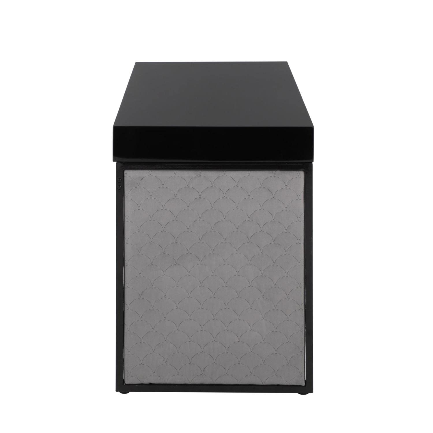 LumiSource Drift Upholstered Desk - Modern Home Office & Gaming Desk with Drawers, Small Black Computer Desk for Bedroom - Perfect for Remote Work & Small Spaces