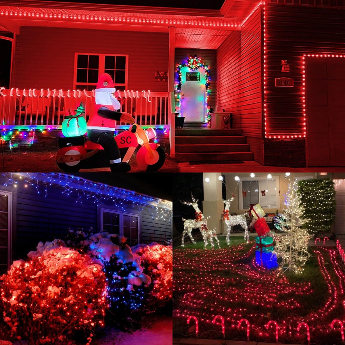 200 LED Red Christmas Lights Outdoor Waterproof - 66ft Green Wire String Lights for Tree & Home Decor
