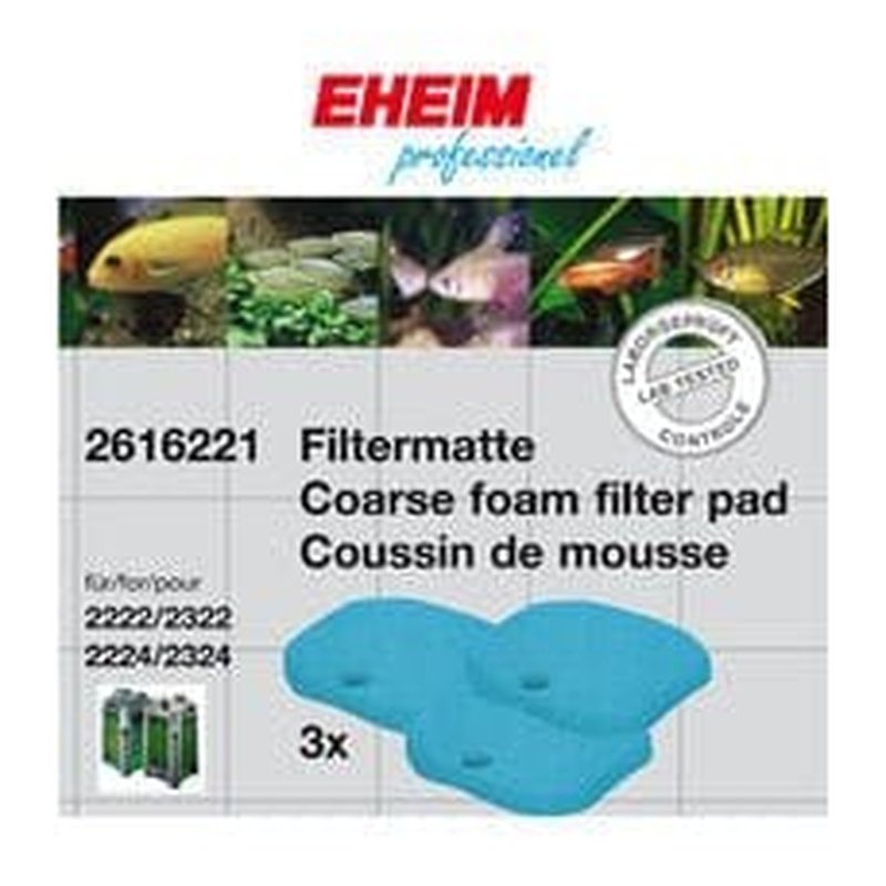 Eheim Coarse Filter Pad 3 Pack - Compatible with eXperience 150, 250 & 250T Aquariums (Model 2616221) | Premium Mechanical Filtration for Crystal Clear Water | Ideal for Freshwater & Marine Fish Tanks