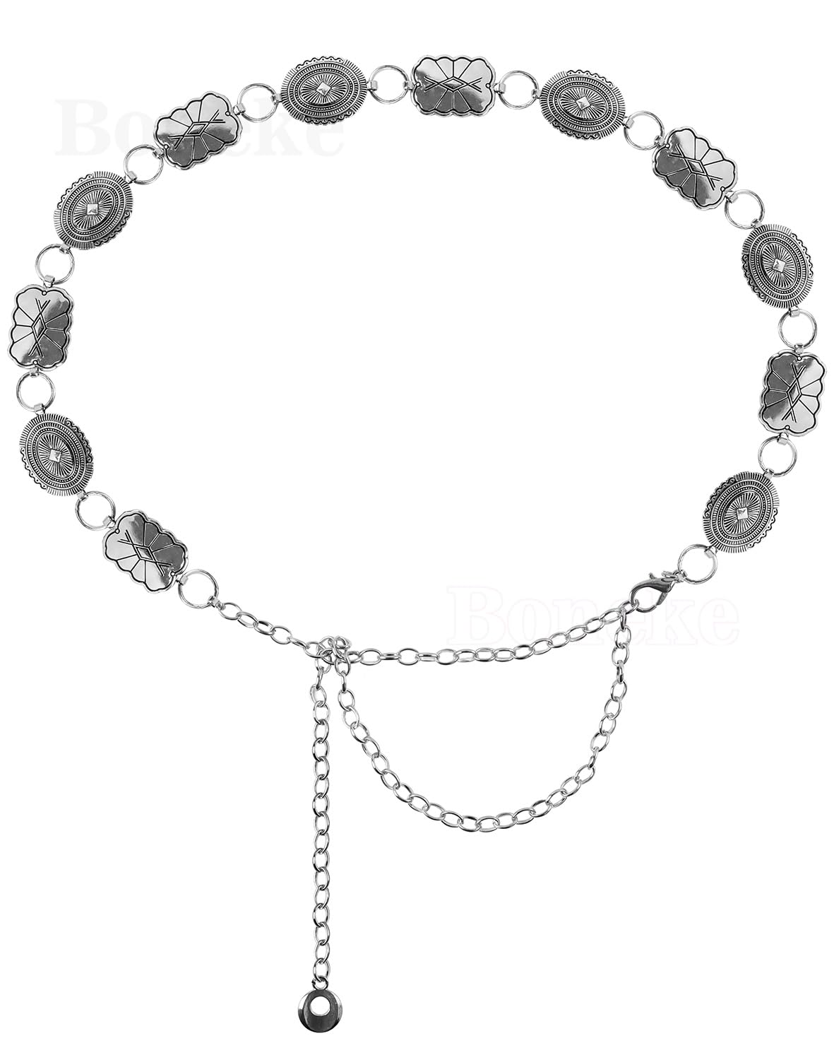 Western Chain Waist Belts for Women - Adjustable Skinny Metal Belt with Conch Decor for Jeans, Dresses & Outfits | Perfect for Casual, Boho & Festival Fashion