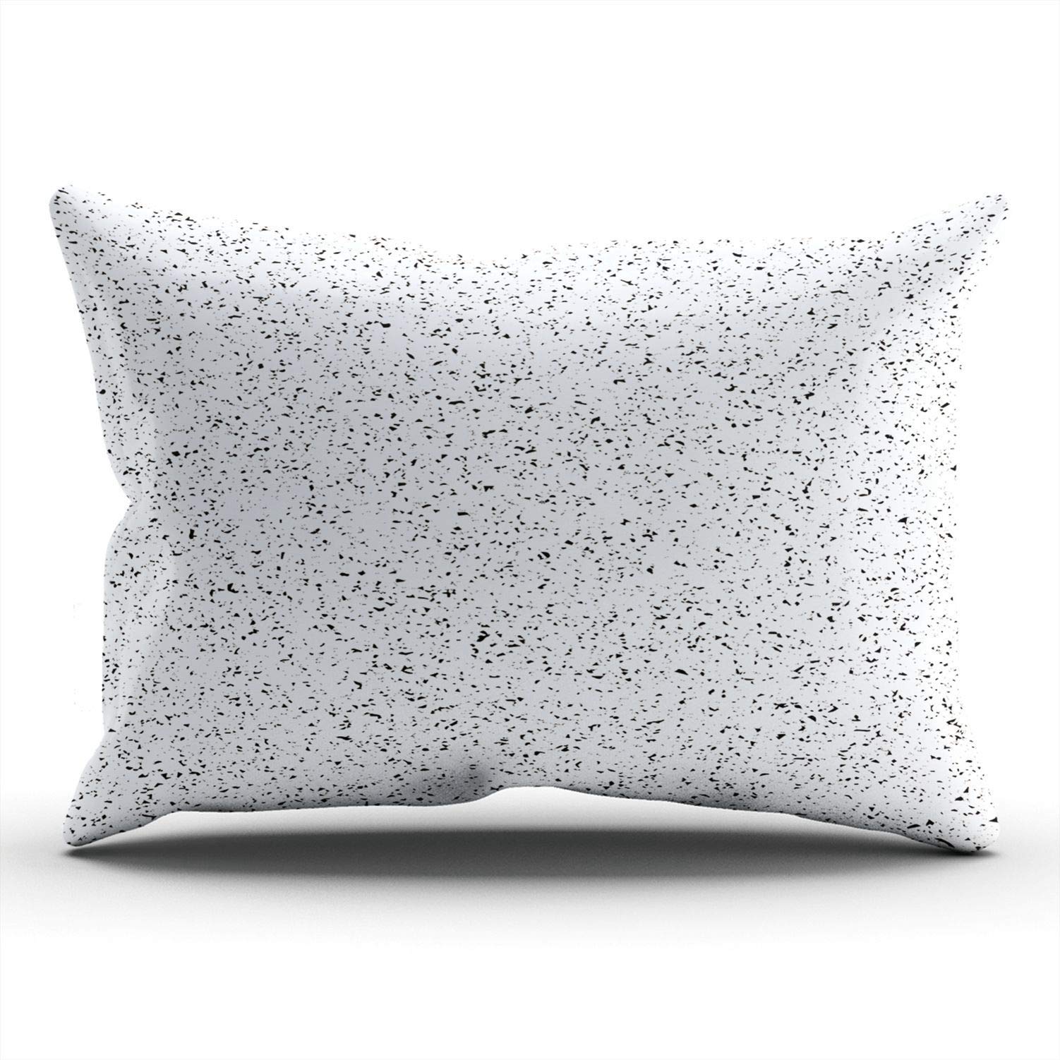 Black and White Speckled Modern Pillow Covers - Durable Decorative Throw Pillow Cases (20x36 Inches, King Size) - Perfect for Sofa, Bed, Living Room & Home Decor