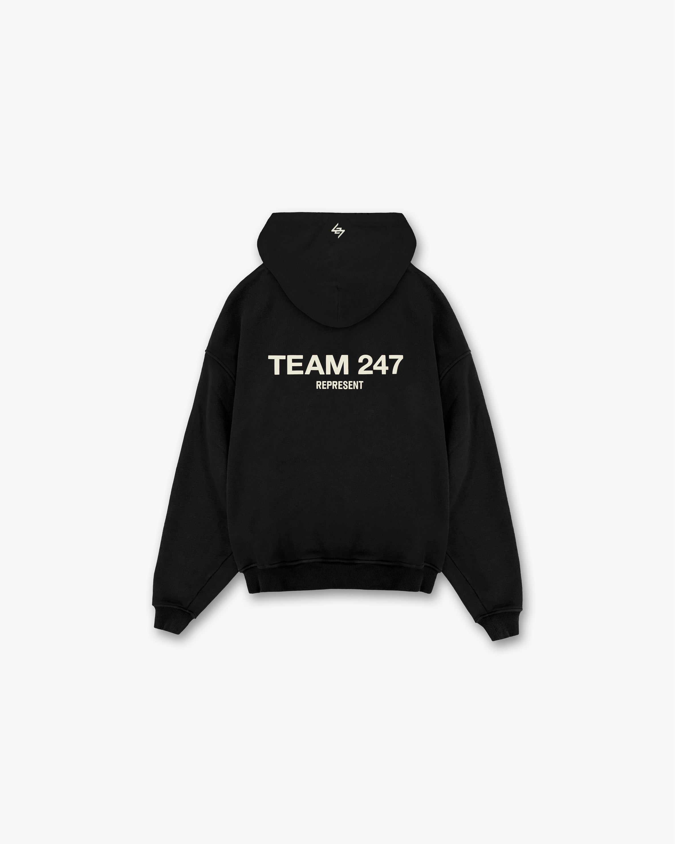 Team 247 Oversized Hoodie for Men & Women - Black - Soft Fleece Pullover Sweatshirt for Casual Wear, Streetwear & Loungewear